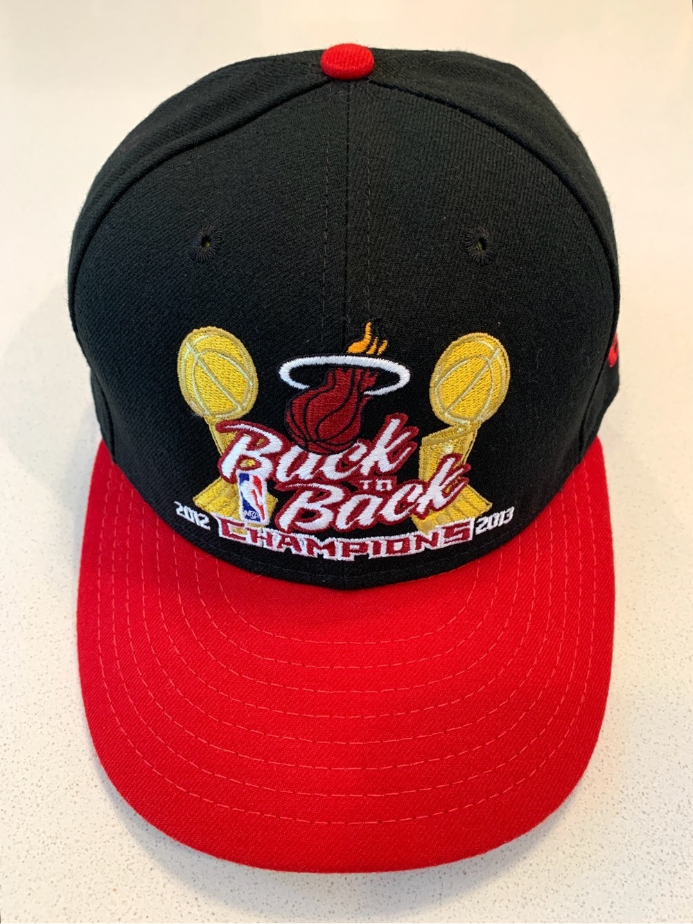 Miami Heat 2012/2013 Back to Back NBA Champions New Era 59Fifty Hat, Size 7-1/4